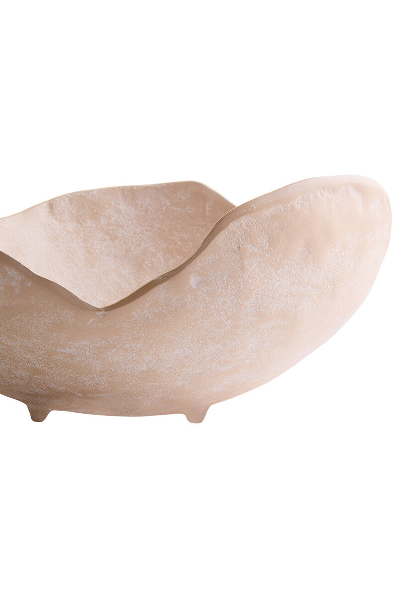 Densita Large Textured Beige Whitewash Bowl - Image 5