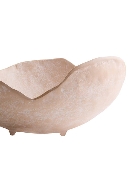 Densita Large Textured Beige Whitewash Bowl