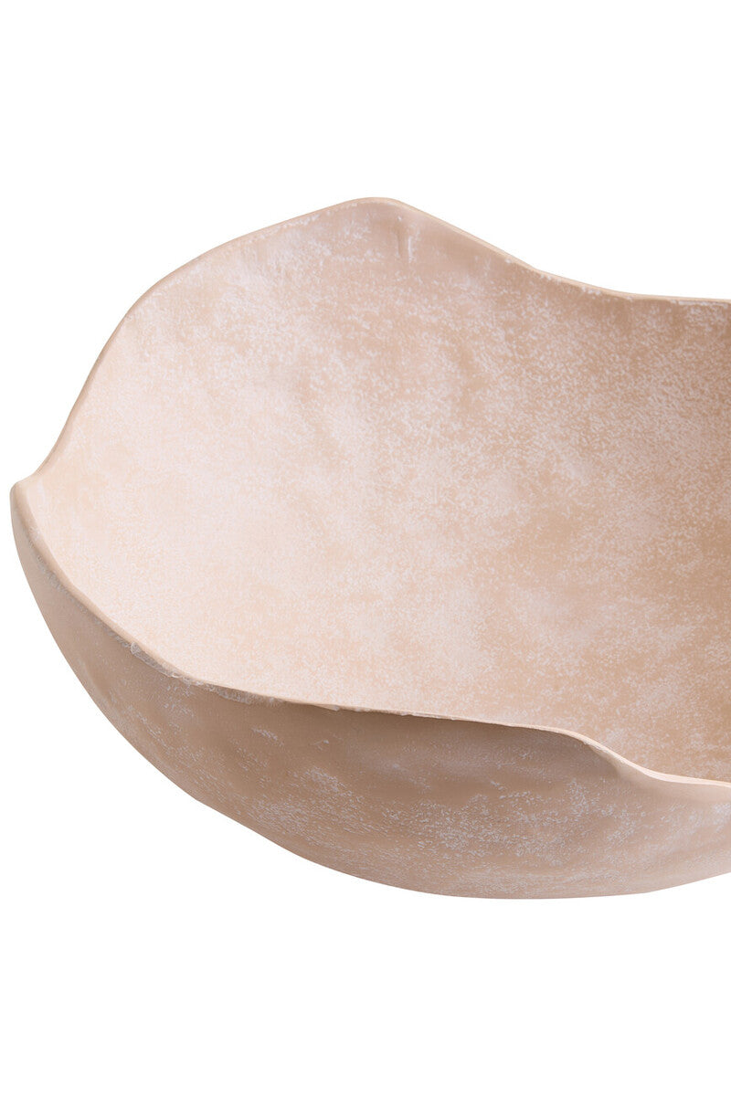 Densita Large Textured Beige Whitewash Bowl