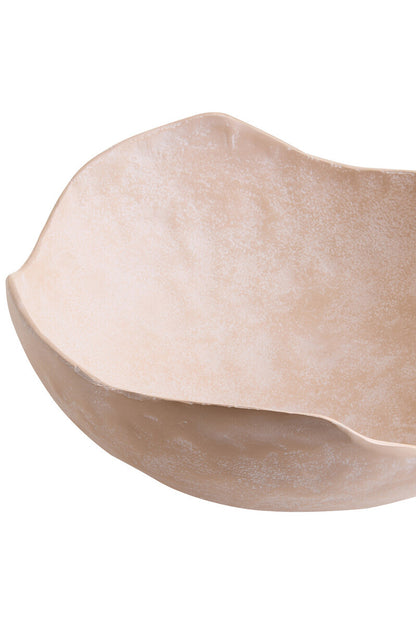 Densita Large Textured Beige Whitewash Bowl