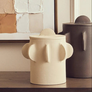 Small Round Textured Cream Box | Prato