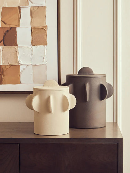 Prato Large Round Textured Brown Box