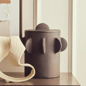 Large Round Textured Brown Box | Prato