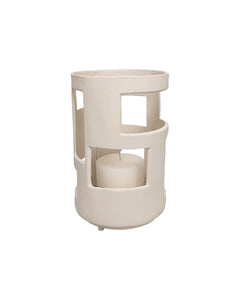 Prato Small Textured Cream Candle Holder