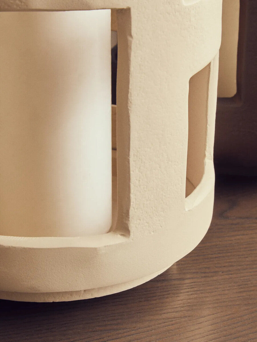 Prato Small Textured Cream Candle Holder