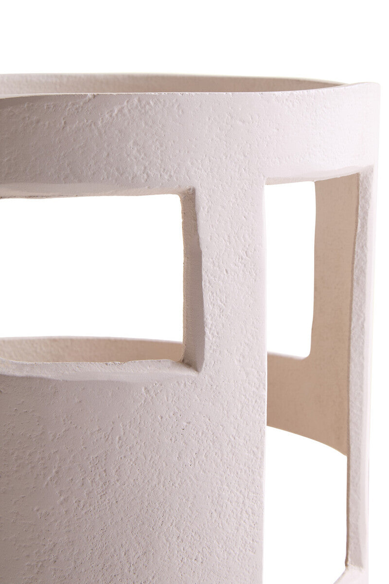 Prato Small Textured Cream Candle Holder