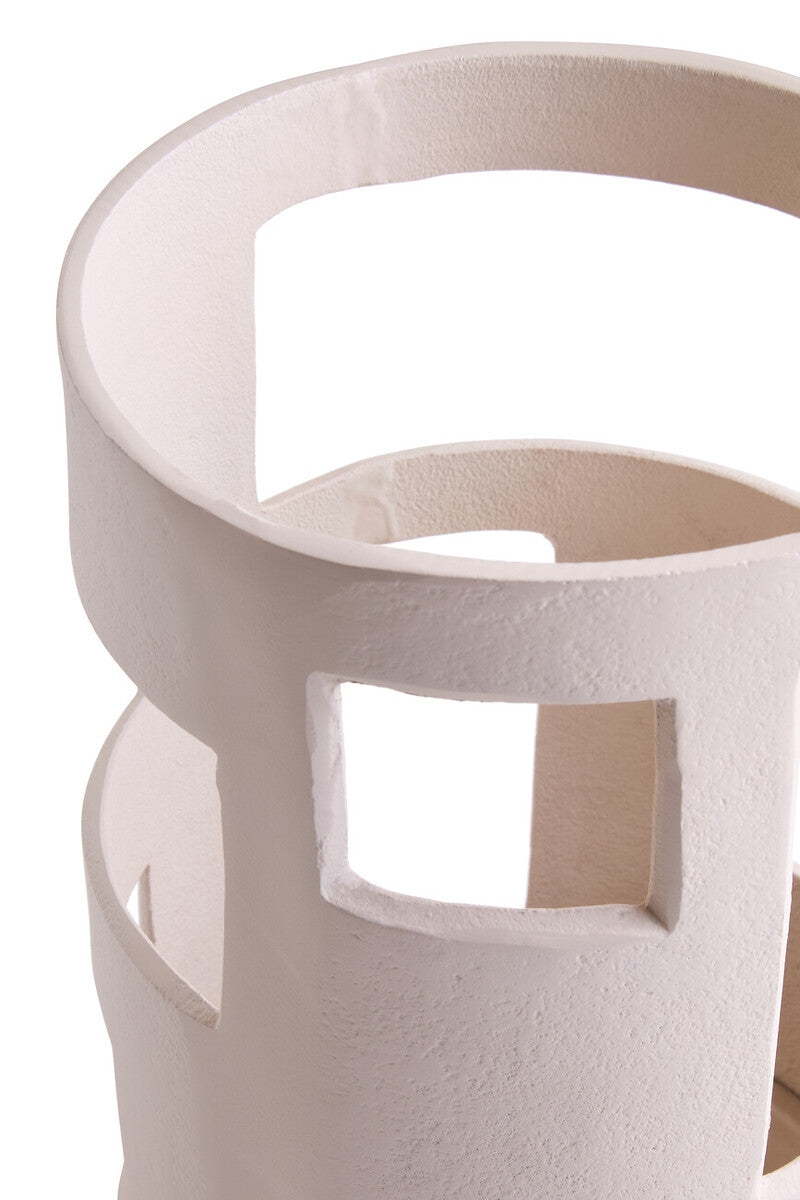 Prato Small Textured Cream Candle Holder