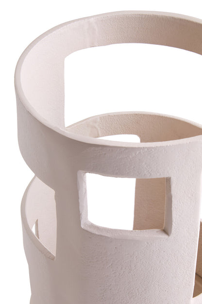 Prato Small Textured Cream Candle Holder