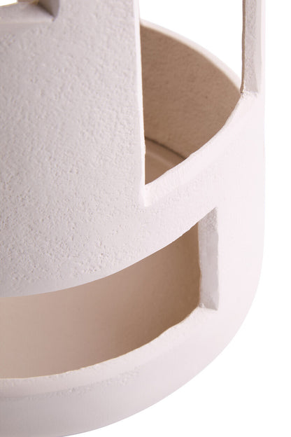 Prato Small Textured Cream Candle Holder