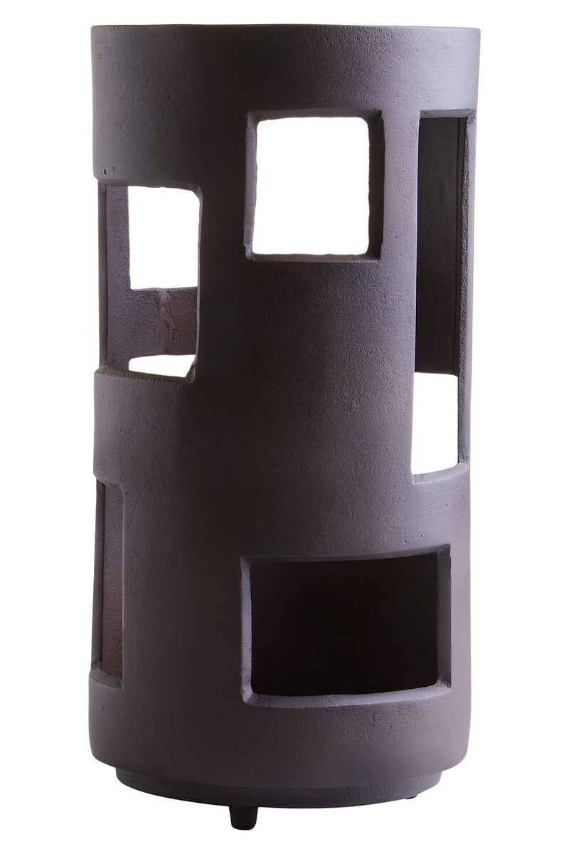 Prato Large Textured Brown Candle Holder