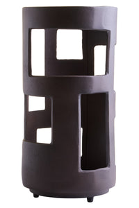 Prato Large Textured Brown Candle Holder