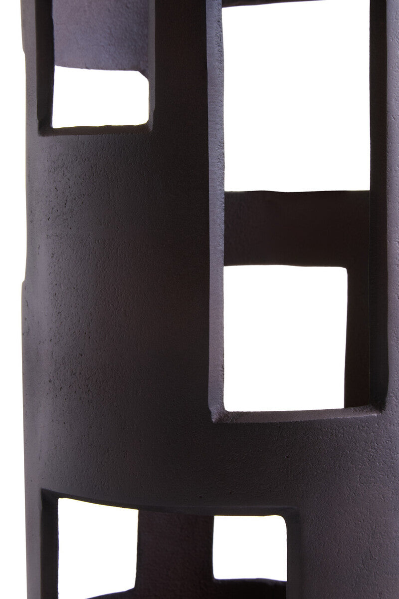 Prato Large Textured Brown Candle Holder