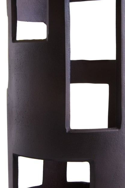 Prato Large Textured Brown Candle Holder