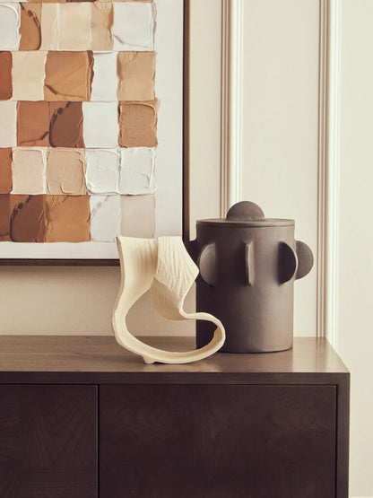 Prato Small Cream Abstract Swirl Sculpture