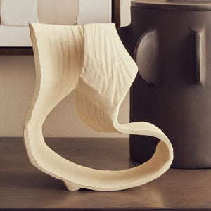 Prato Small Cream Abstract Swirl Sculpture