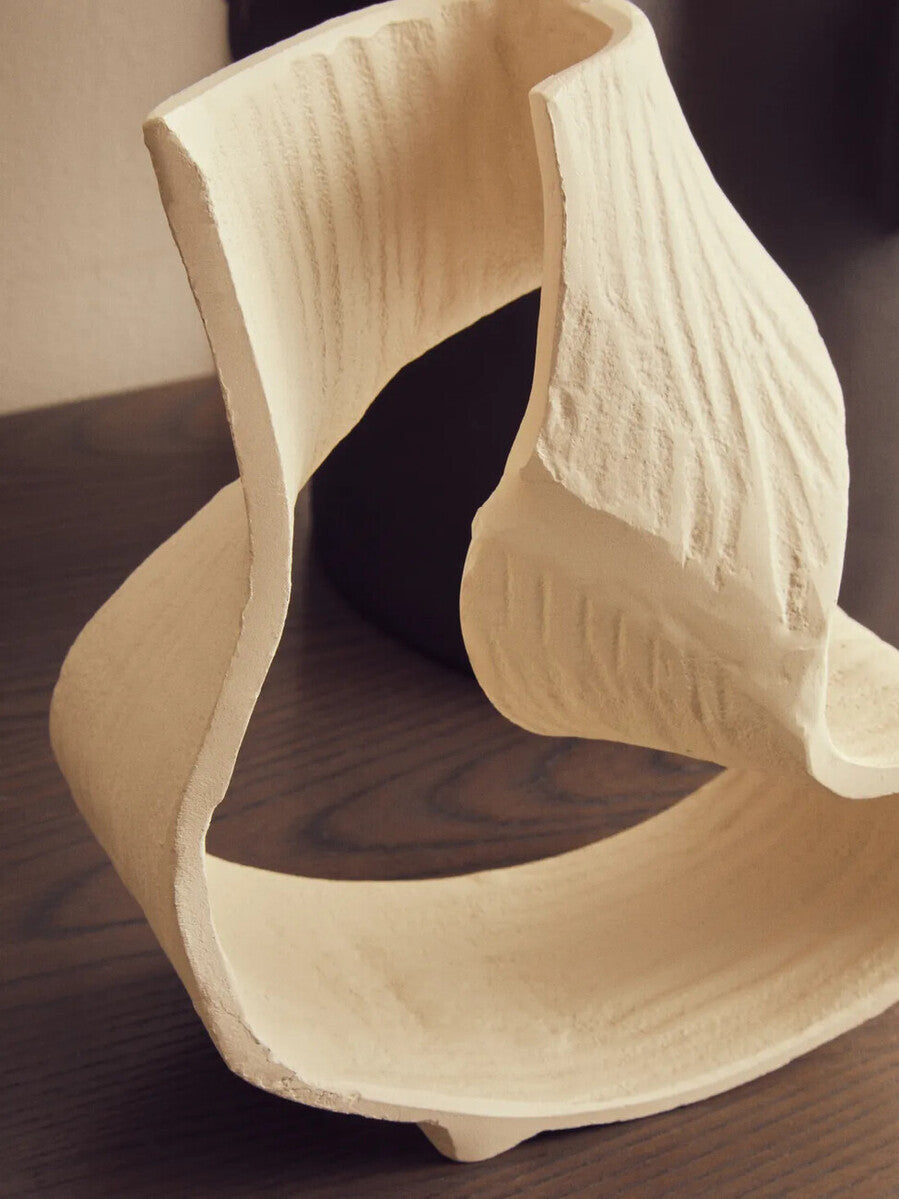 Prato Small Cream Abstract Swirl Sculpture