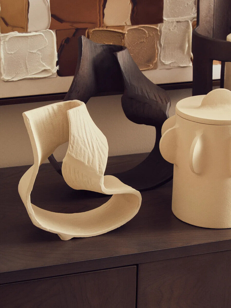 Prato Small Cream Abstract Swirl Sculpture