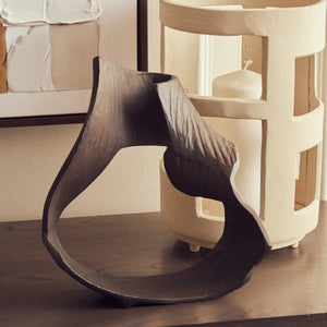 Prato Large Brown Abstract Swirl Sculpture