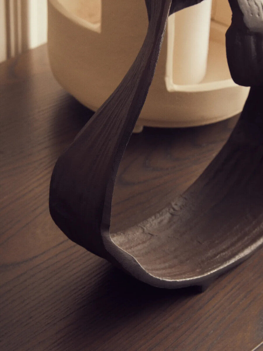 Prato Large Brown Abstract Swirl Sculpture