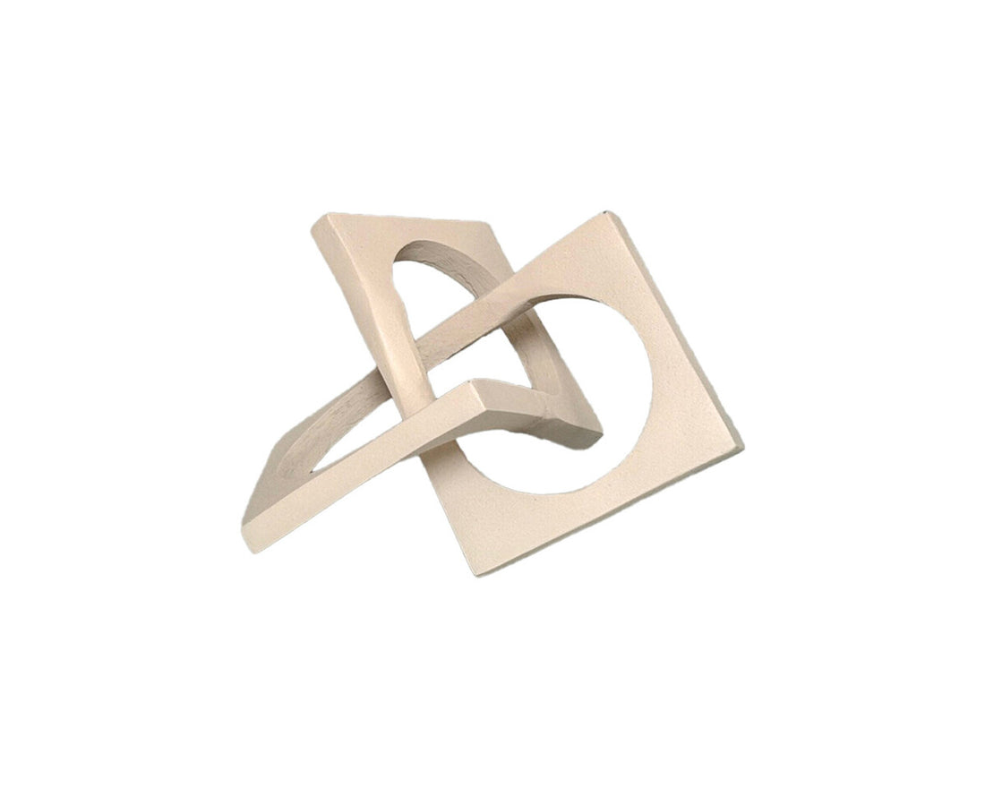 Prato Cream Finish Square Knot Sculpture - Image 3