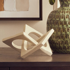 Cream Finish Square Knot Sculpture | Prato