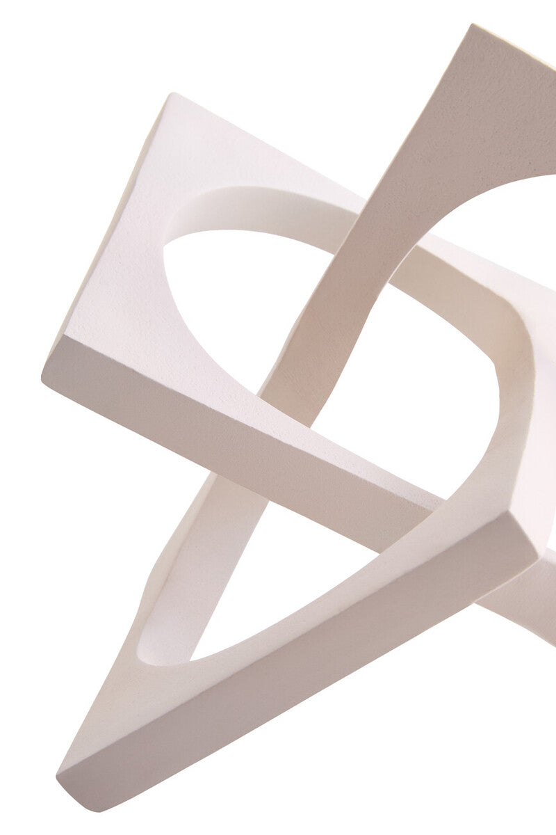 Prato Cream Finish Square Knot Sculpture - Image 4