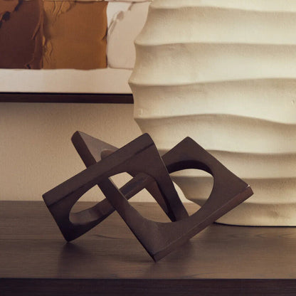 Prato Brown Finish Square Knot Sculpture