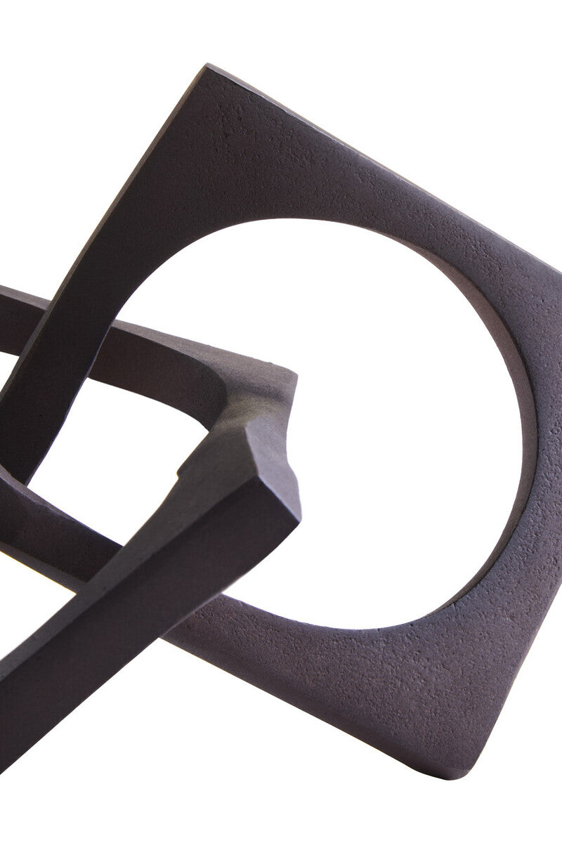 Prato Brown Finish Square Knot Sculpture