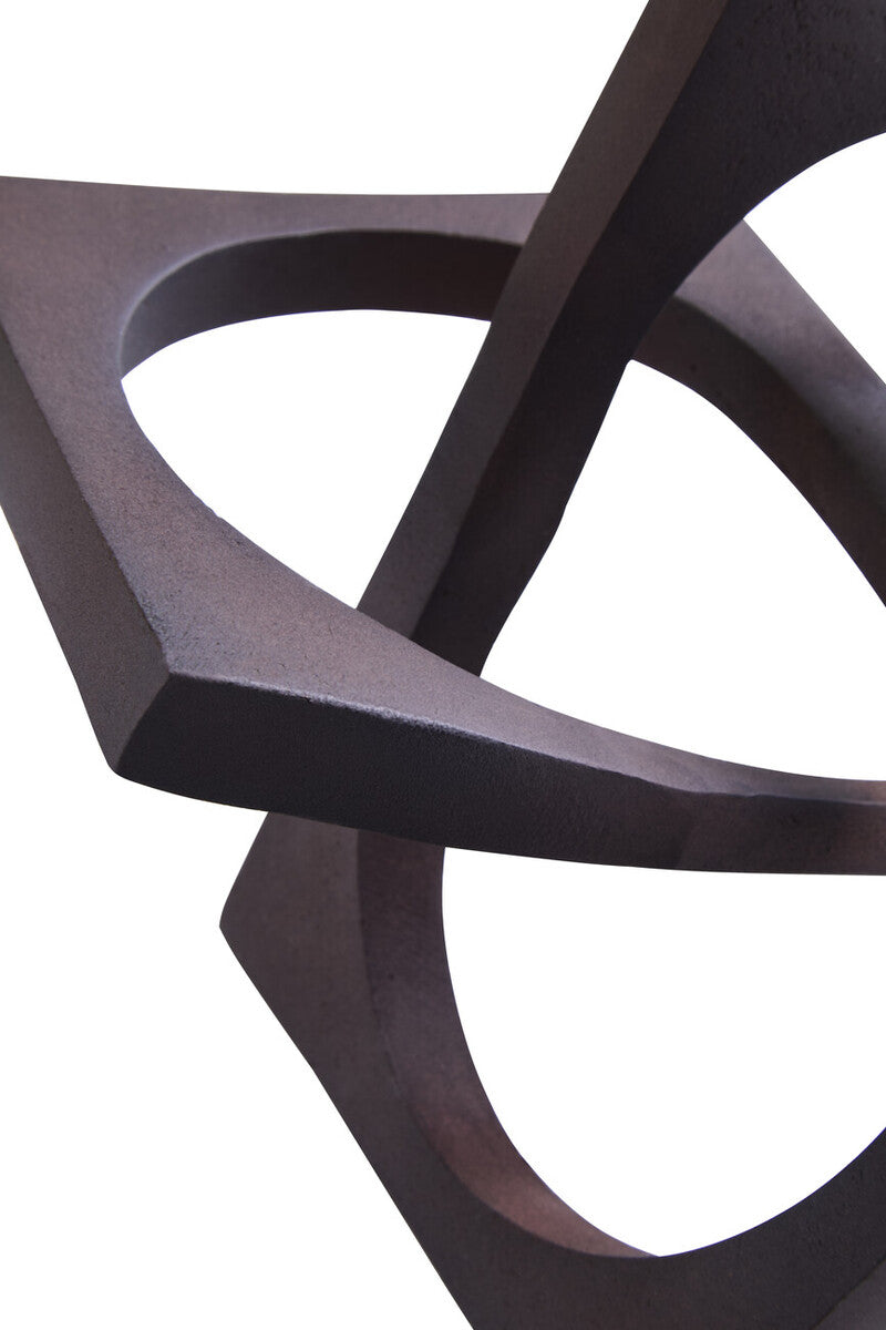 Prato Brown Finish Square Knot Sculpture