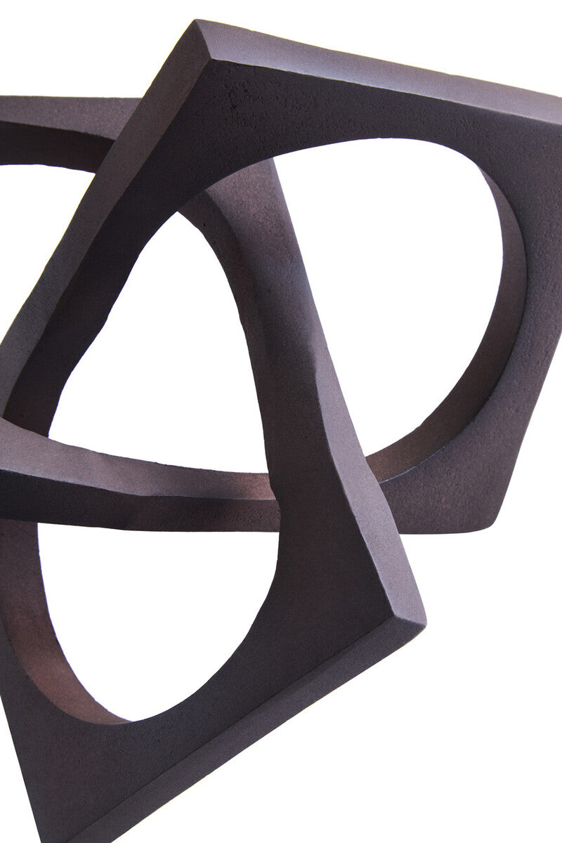 Prato Brown Finish Square Knot Sculpture