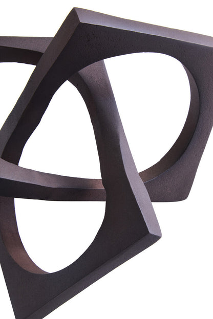 Prato Brown Finish Square Knot Sculpture