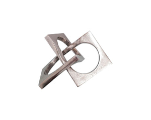 Prato Silver Finish Square Knot Sculpture