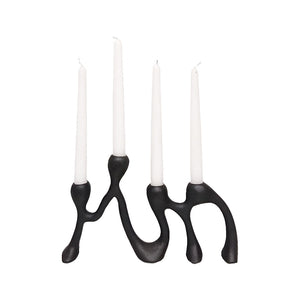 Four Light Black Candle Holder | Prato
