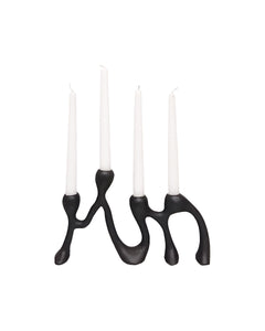 Prato Four Light Black Candle Holder