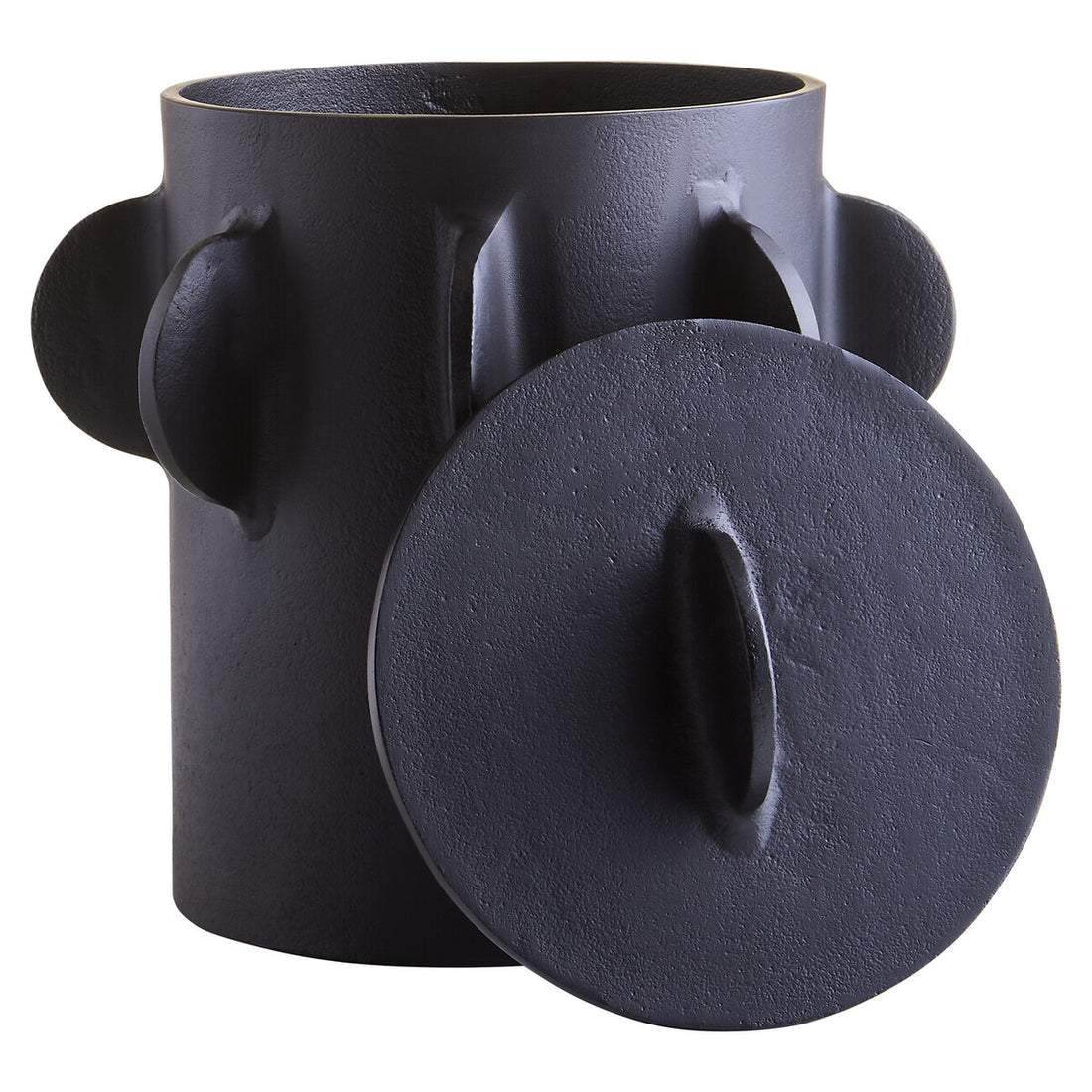 Prato Large Round Textured Black Box