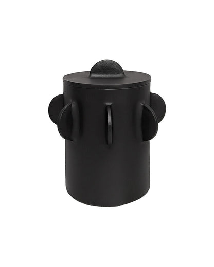 Prato Large Round Textured Black Box