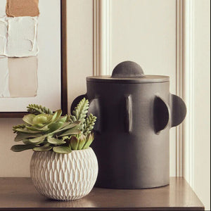 Large Round Textured Black Box | Prato