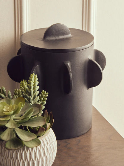 Prato Large Round Textured Black Box