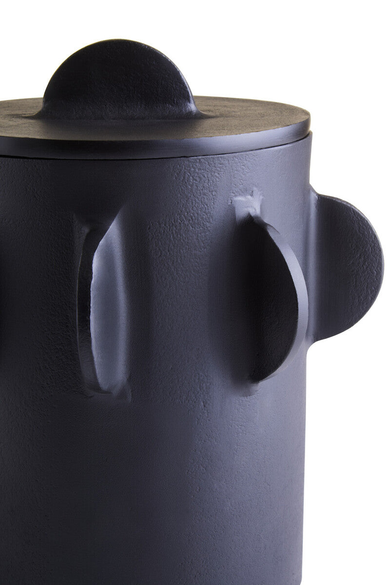 Prato Large Round Textured Black Box