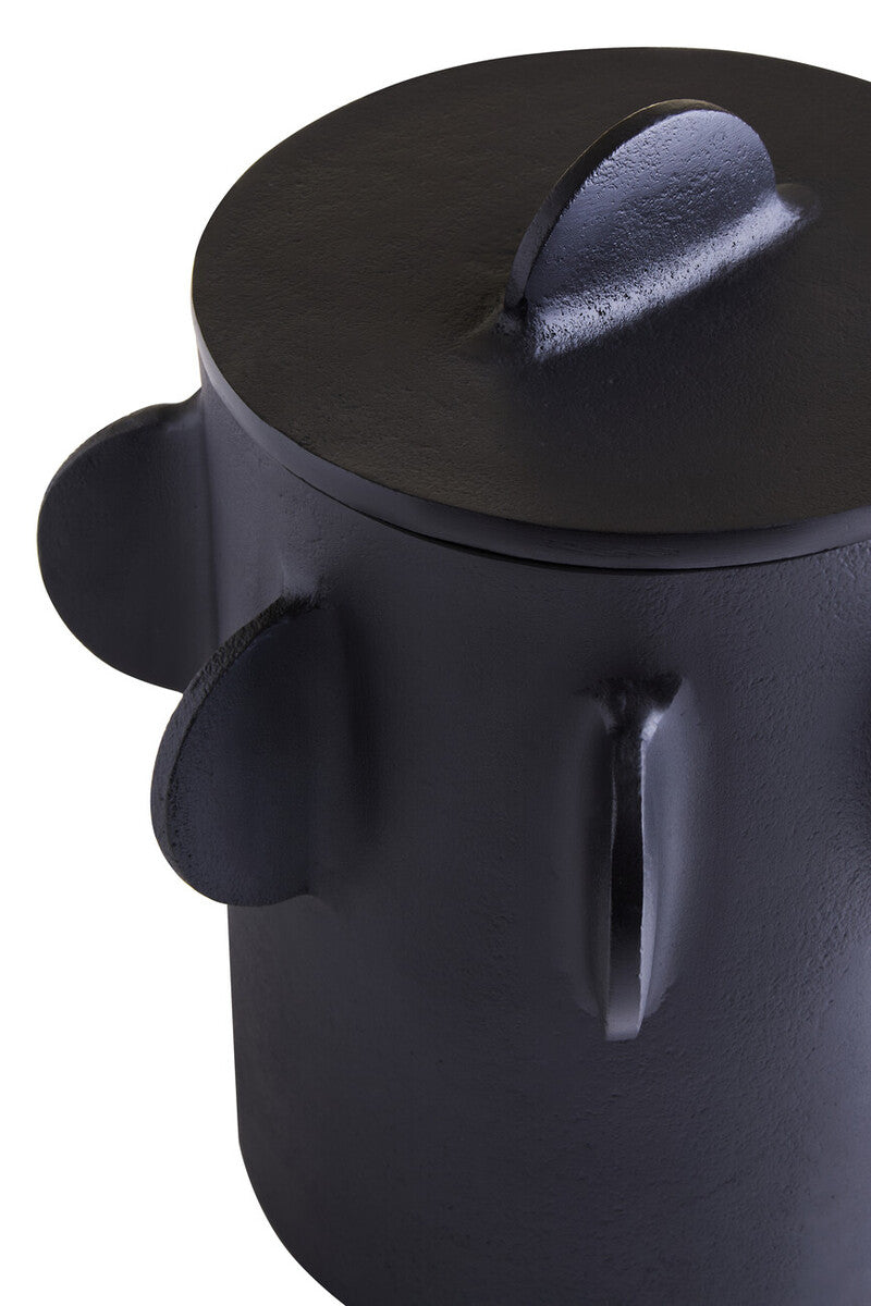 Prato Large Round Textured Black Box