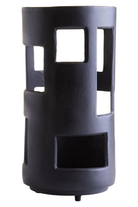 Prato Large Textured Black Candle Holder