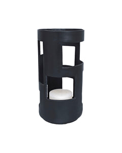 Prato Large Textured Black Candle Holder