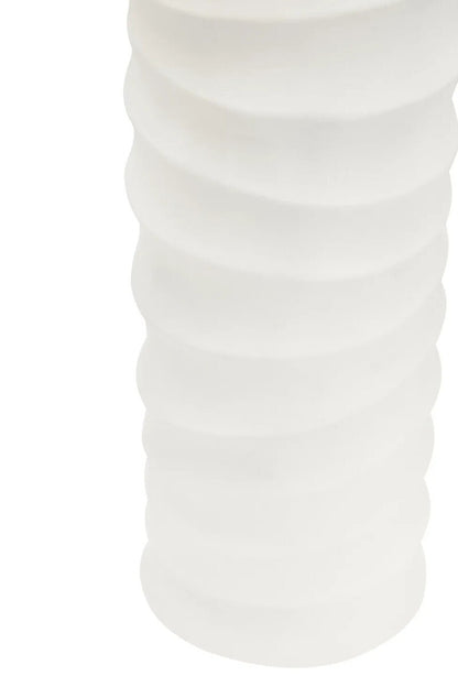 Mira Small Ivory Finish Rippled Vase