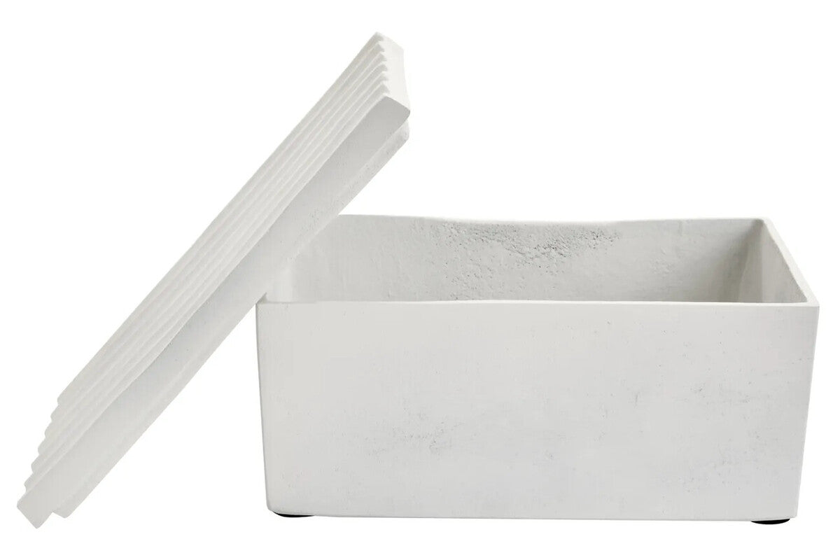 Mira Large Ivory Finish Rippled Box