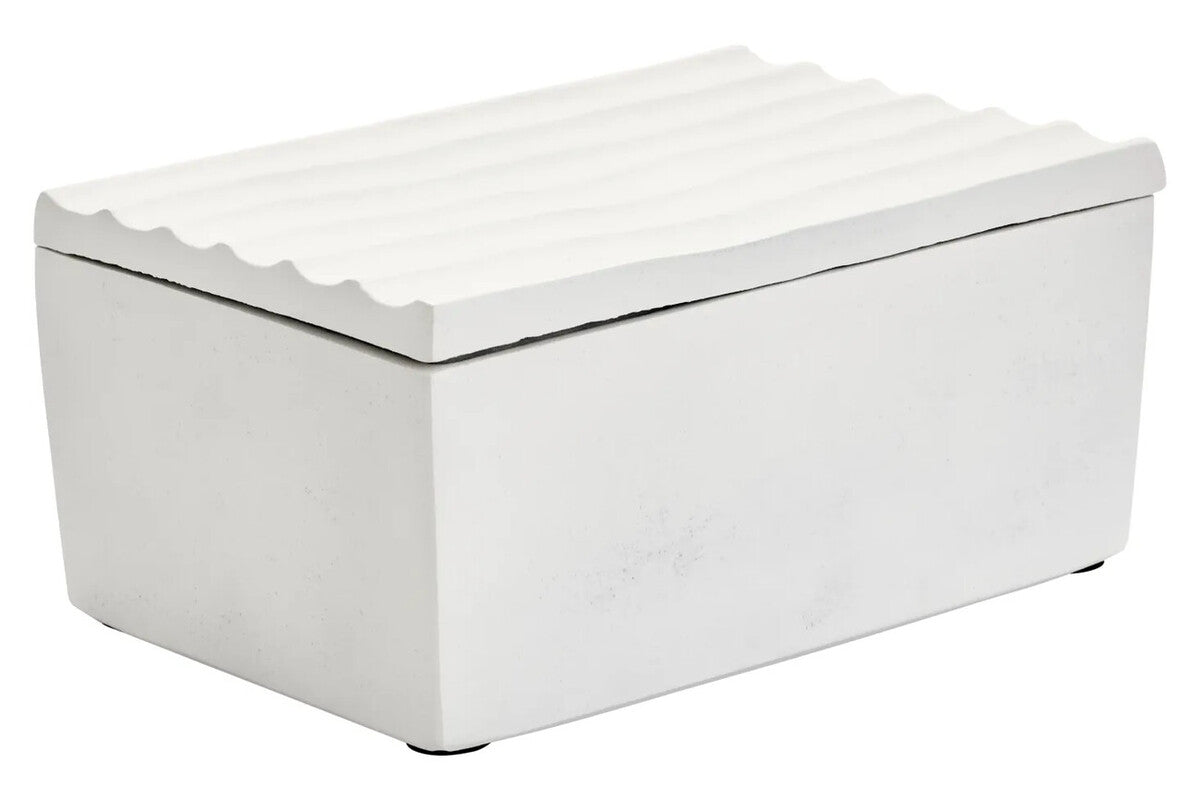 Mira Large Ivory Finish Rippled Box