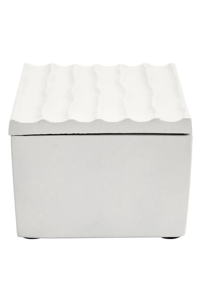 Mira Large Ivory Finish Rippled Box