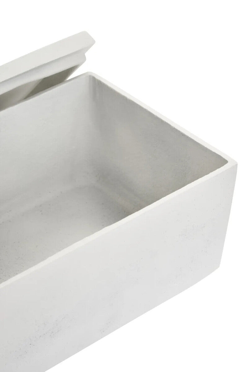 Mira Large Ivory Finish Rippled Box