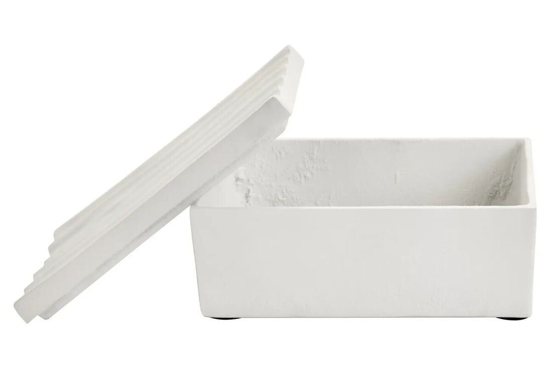 Mira Small Ivory Finish Rippled Box