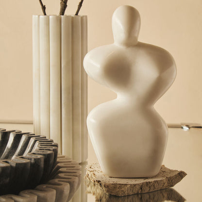 Savio White Marble Abstract Sculpture