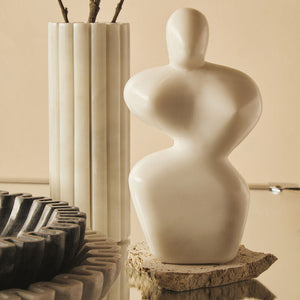 Savio White Marble Abstract Sculpture